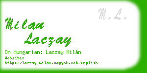 milan laczay business card